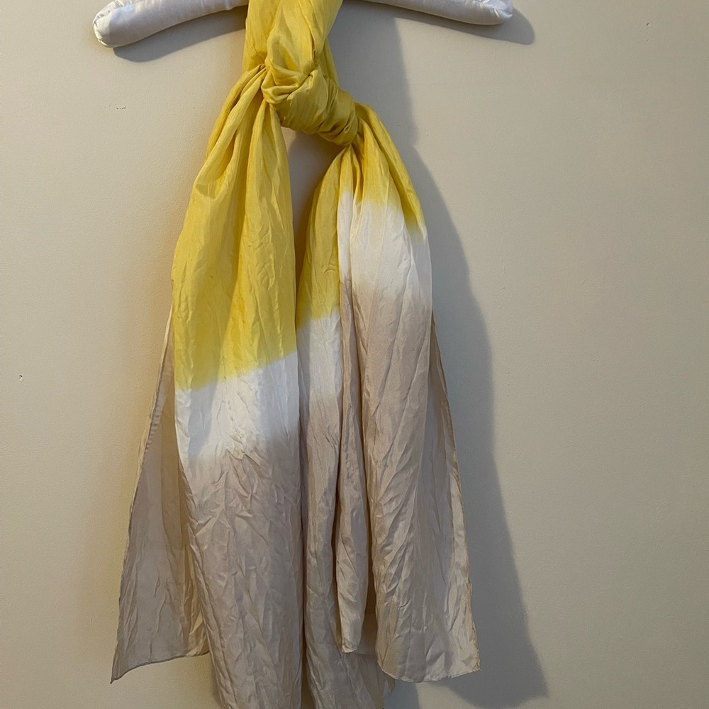 Talbots Silk Yellow Ombre Scarf